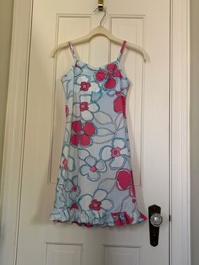 Roxy Girl Blue and White Floral Sundress with Pink Accents